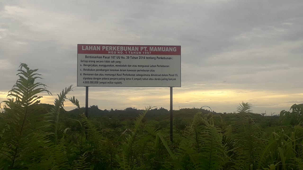 Contested land in Sulawesi between villagers and palm oil company, Astra Agro Lestari, PT AAL