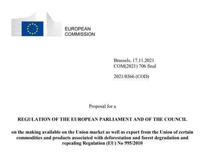EU Proposal for a regulation on deforestation free products